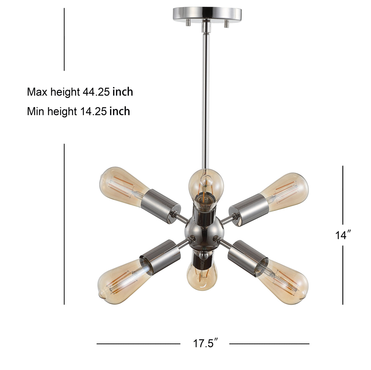 Lilac 17.5" Sputnik Metal LED Chandelier