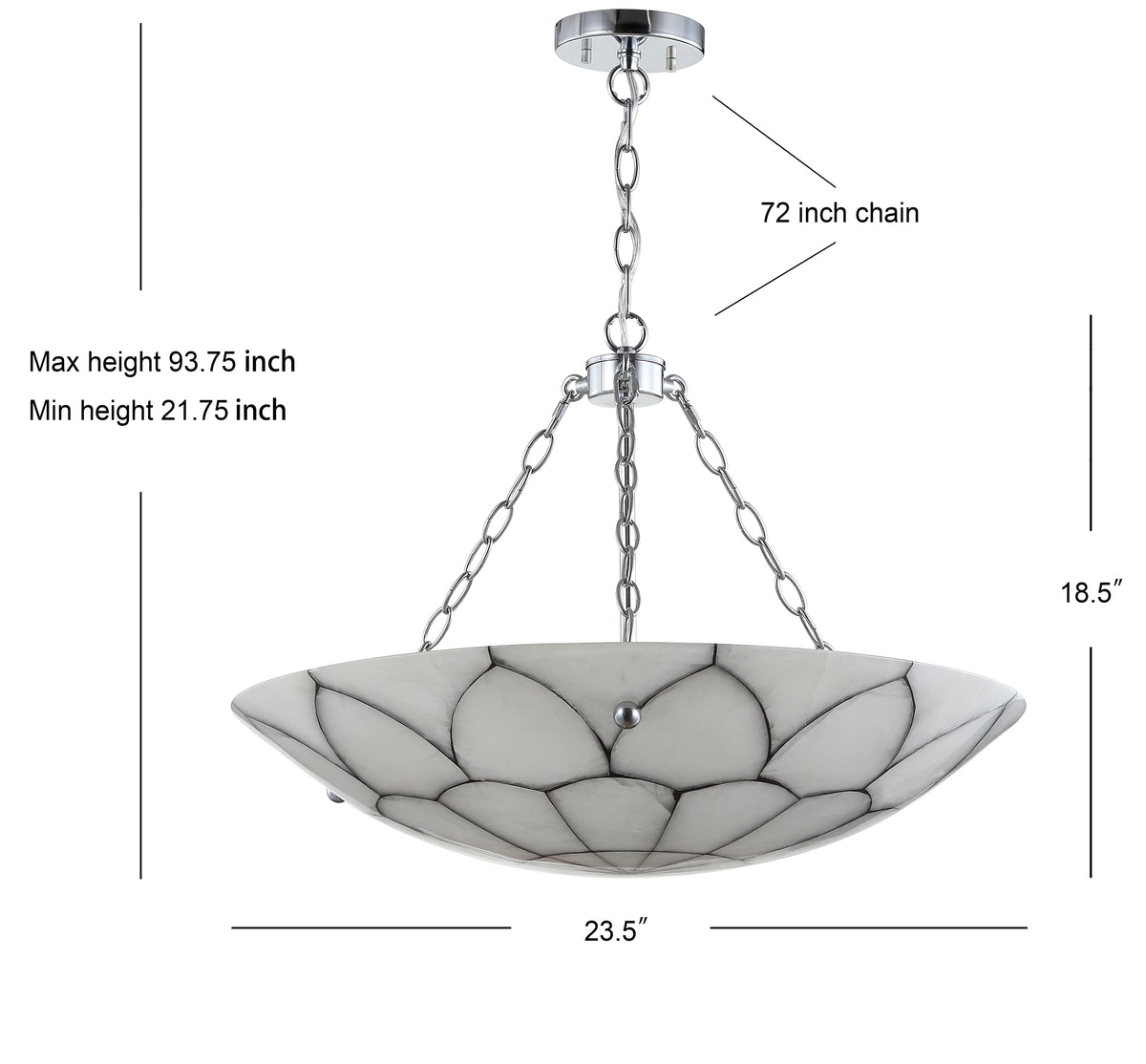 Linnet 23.5" Adjustable Marble/Metal LED Chandelier