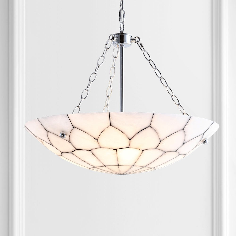 Linnet 23.5" Adjustable Marble/Metal LED Chandelier