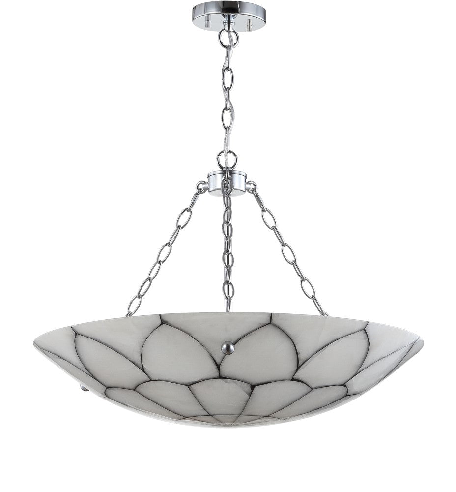 Linnet 23.5" Adjustable Marble/Metal LED Chandelier