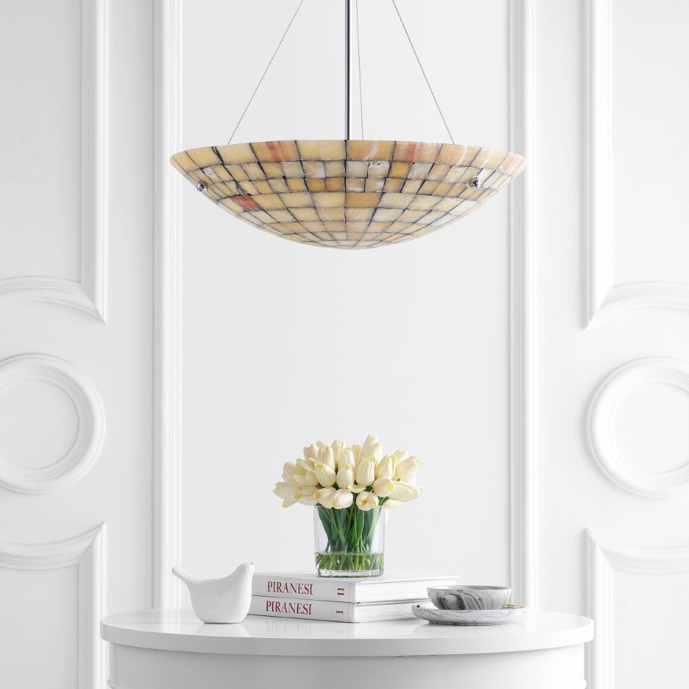 Lovebird 24" Marble/Metal LED Chandelier