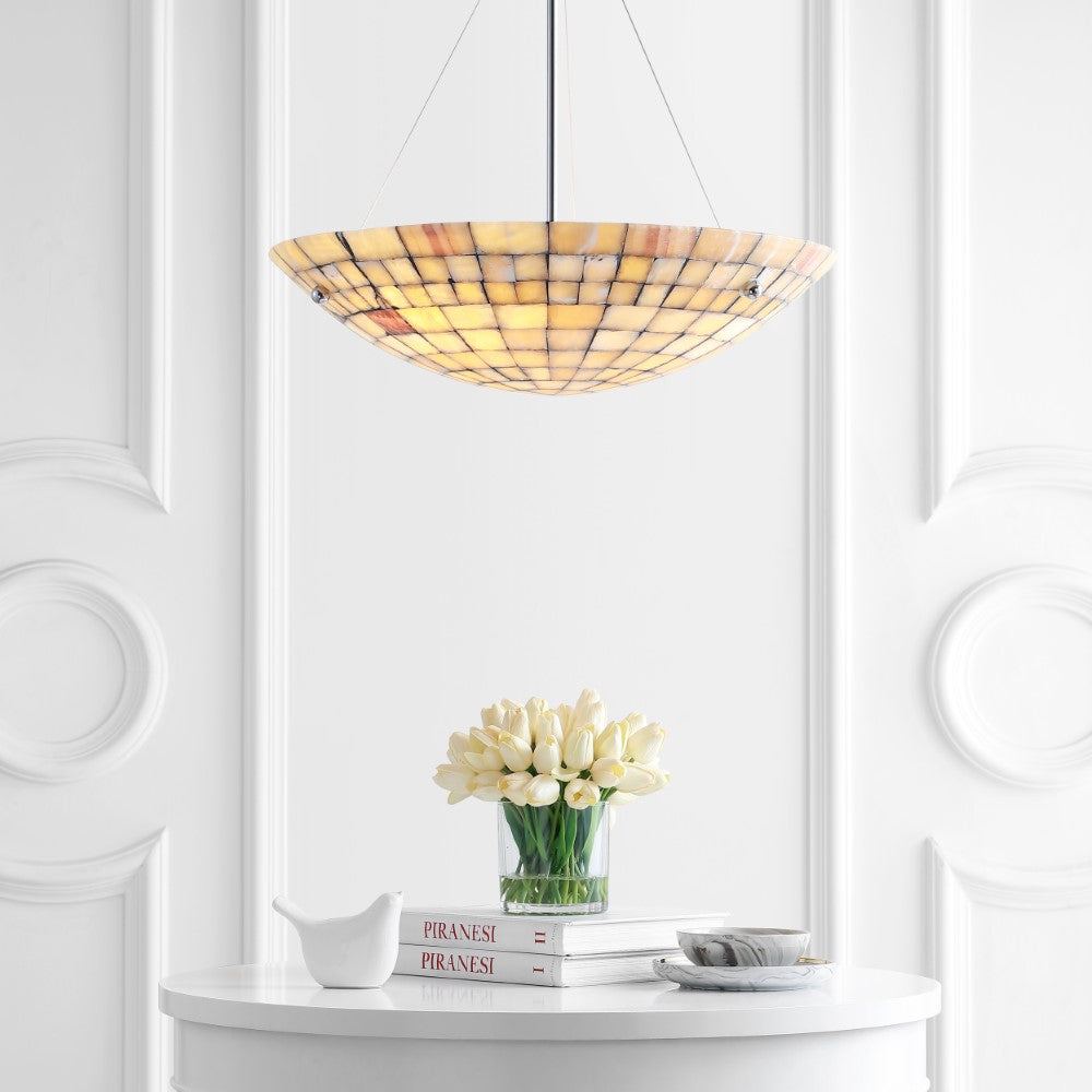 Lovebird 24" Marble/Metal LED Chandelier