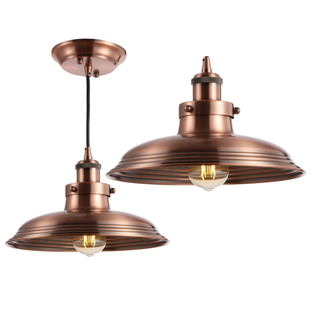 Stowe 11" Adjustable Iron Industrial Rustic LED Pendant