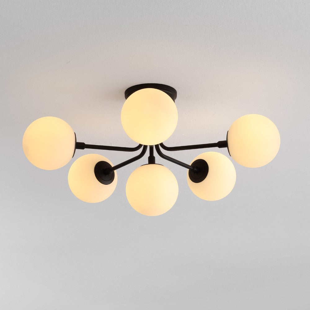 Dawn Parisian 24" Globe Modern Industrial Iron Bistro LED Semi Flush Mount