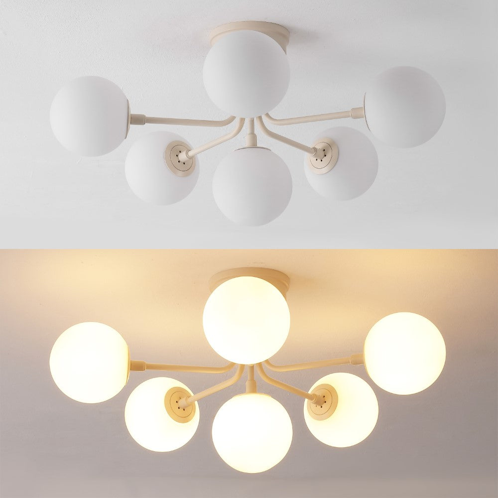 Dawn Parisian 24" Globe Modern Industrial Iron Bistro LED Semi Flush Mount