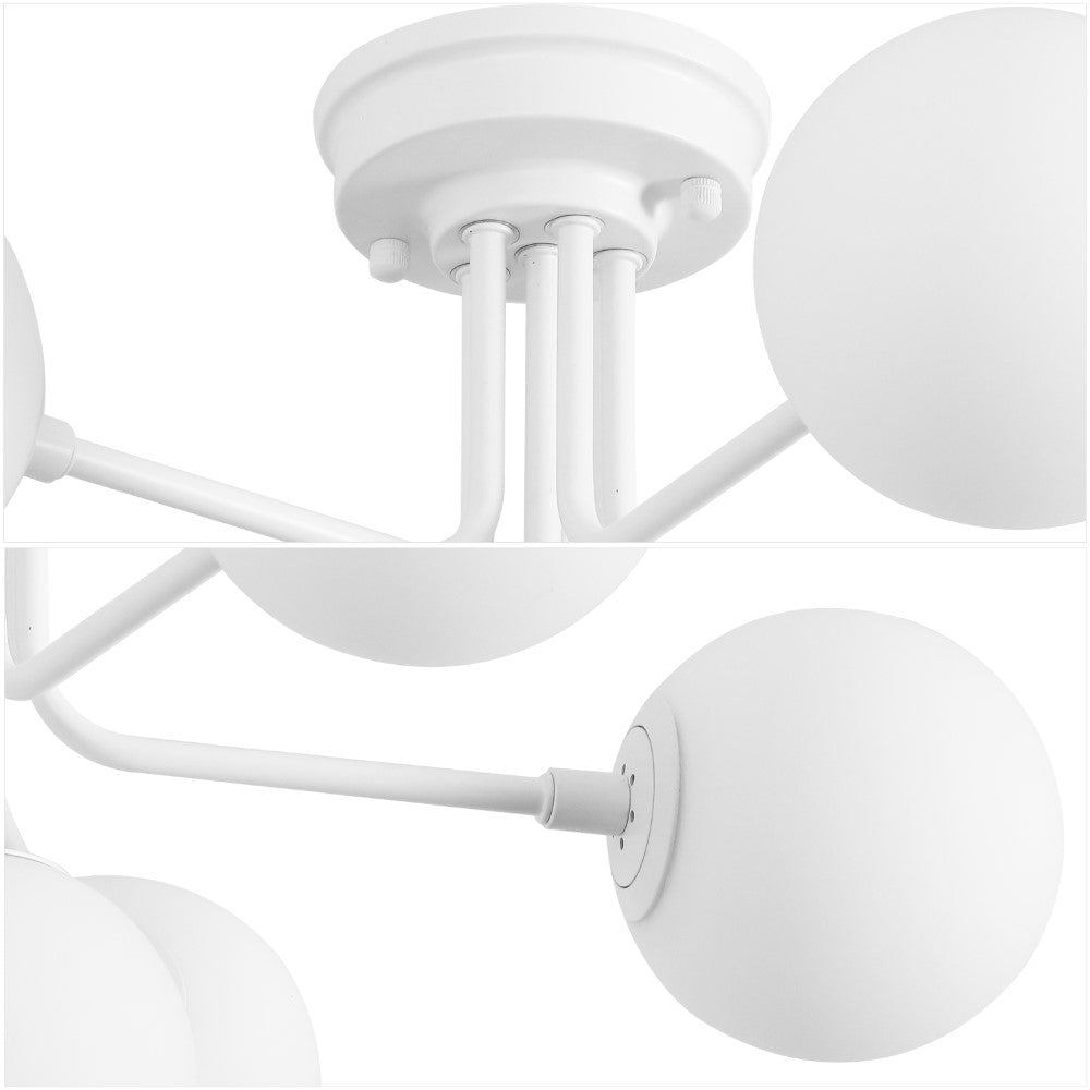 Dawn Parisian 24" Globe Modern Industrial Iron Bistro LED Semi Flush Mount