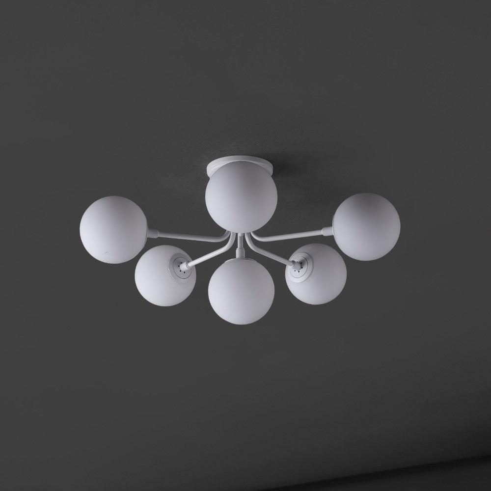 Dawn Parisian 24" Globe Modern Industrial Iron Bistro LED Semi Flush Mount