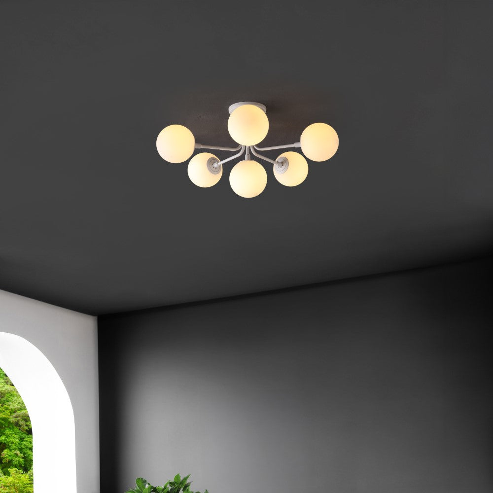 Dawn Parisian 24" Globe Modern Industrial Iron Bistro LED Semi Flush Mount