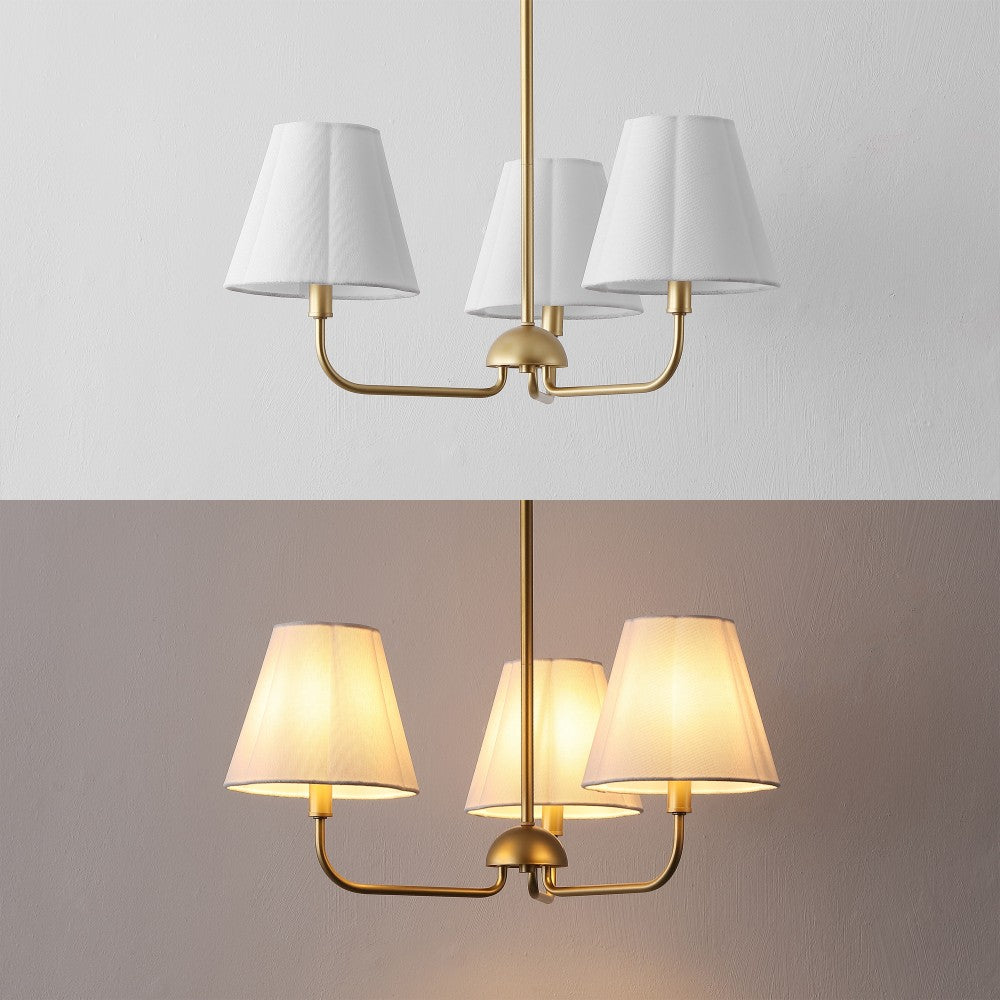 Pauline Coastal Contemporary Adjustable Swooping Arm Candle-Style Metal LED Chandelier