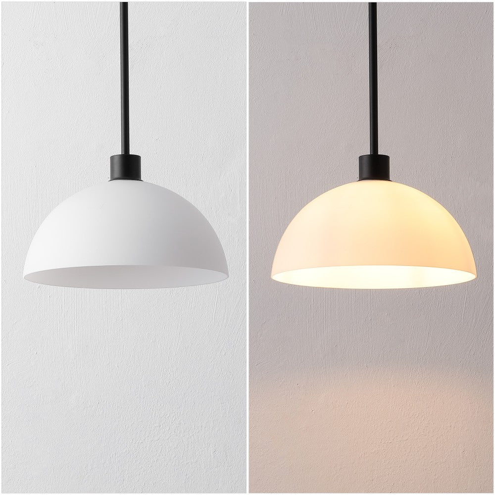 Solene Modern Contemporary Adjustable Metal/Glass Dome LED Pendant