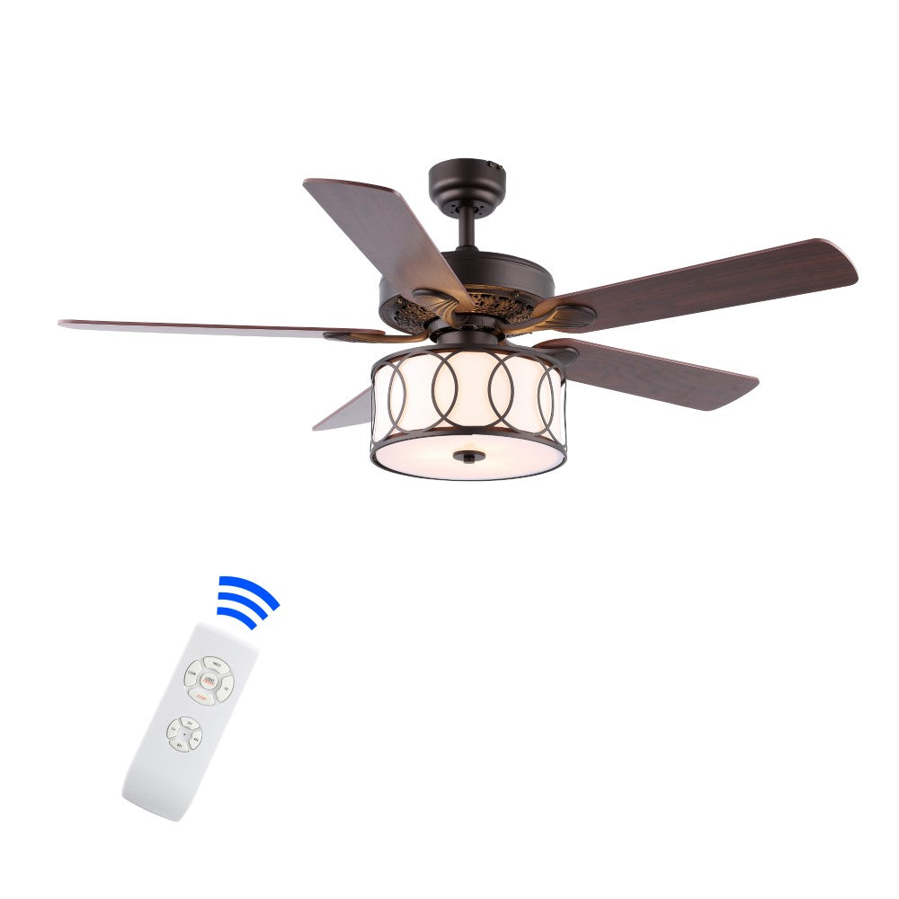 Nicobar Drum Shade LED Ceiling Fan With Remote