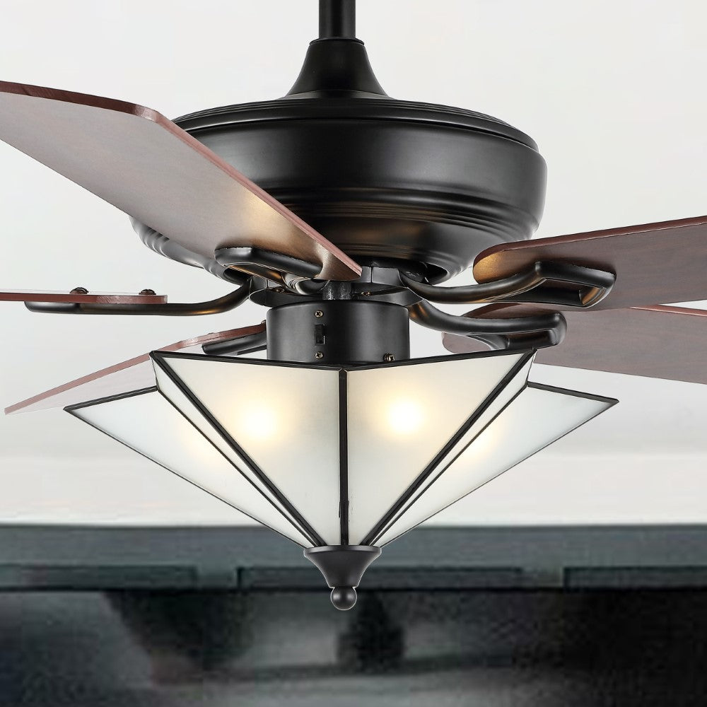 Baldwin 52" Farmhouse Rustic Iron Star Shade LED Ceiling Fan With Remote