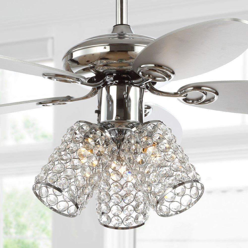 Olive 42" 3-Light Crystal LED Ceiling Fan With Remote