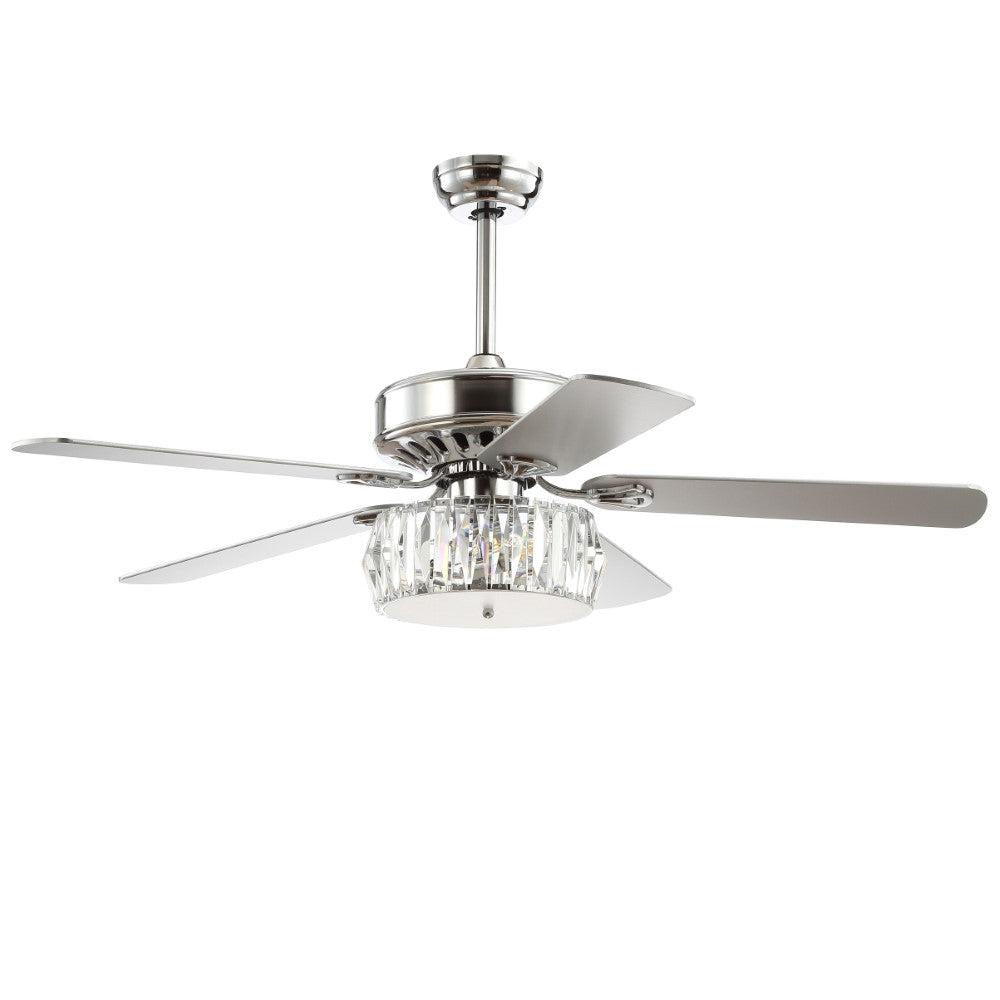 Swiftie 52" 3-Light Crystal Prism Drum LED Ceiling Fan With Remote