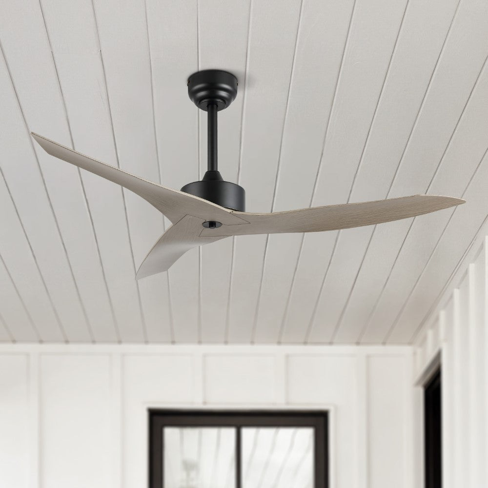 Roboto 50" Modern Minimalist Iron/Plastic Mobile-App/Remote-Controlled 6-Speed Razor Ceiling Fan