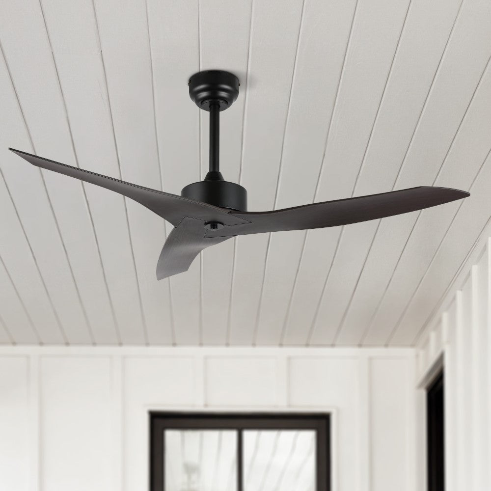 Roboto 50" Modern Minimalist Iron/Plastic Mobile-App/Remote-Controlled 6-Speed Razor Ceiling Fan