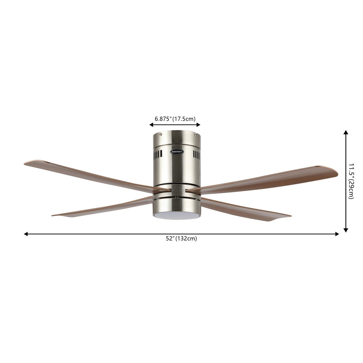 Pauly 52" Contemporary Minimalist Iron/Acrylic Mobile-App/Remote-Controlled 6-Speed Integrated LED Ceiling Fan