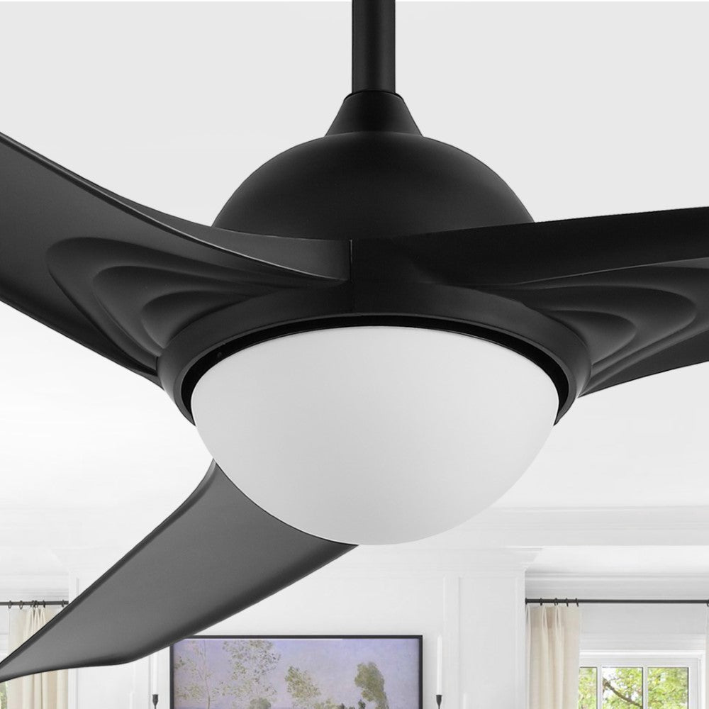 Marissa 52" Contemporary Industrial Iron/Plastic Mobile-App/Remote-Controlled 6-Speed Propeller Integrated LED Ceiling Fan