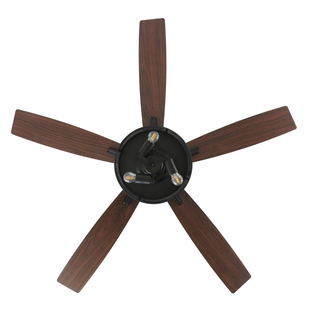 Sofia 52" Farmhouse Industrial Iron/Wood Mobile-App/Remote-Controlled LED Ceiling Fan