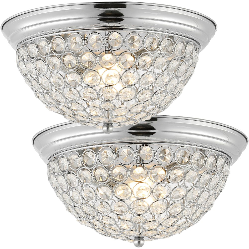 Pedro 12" Traditional Transitional Iron LED Flush Mount Set 2