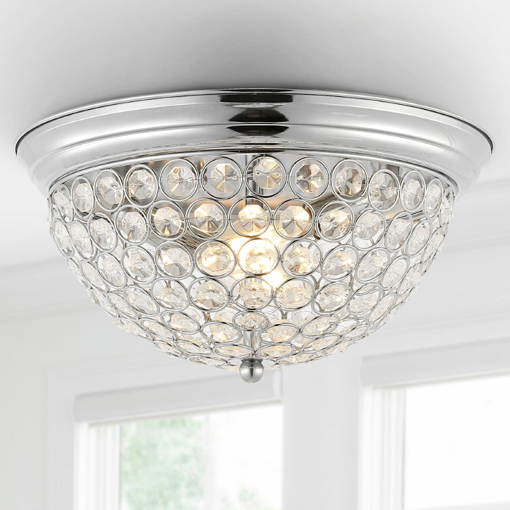 Pedro 12" Traditional Transitional Iron LED Flush Mount Set 2