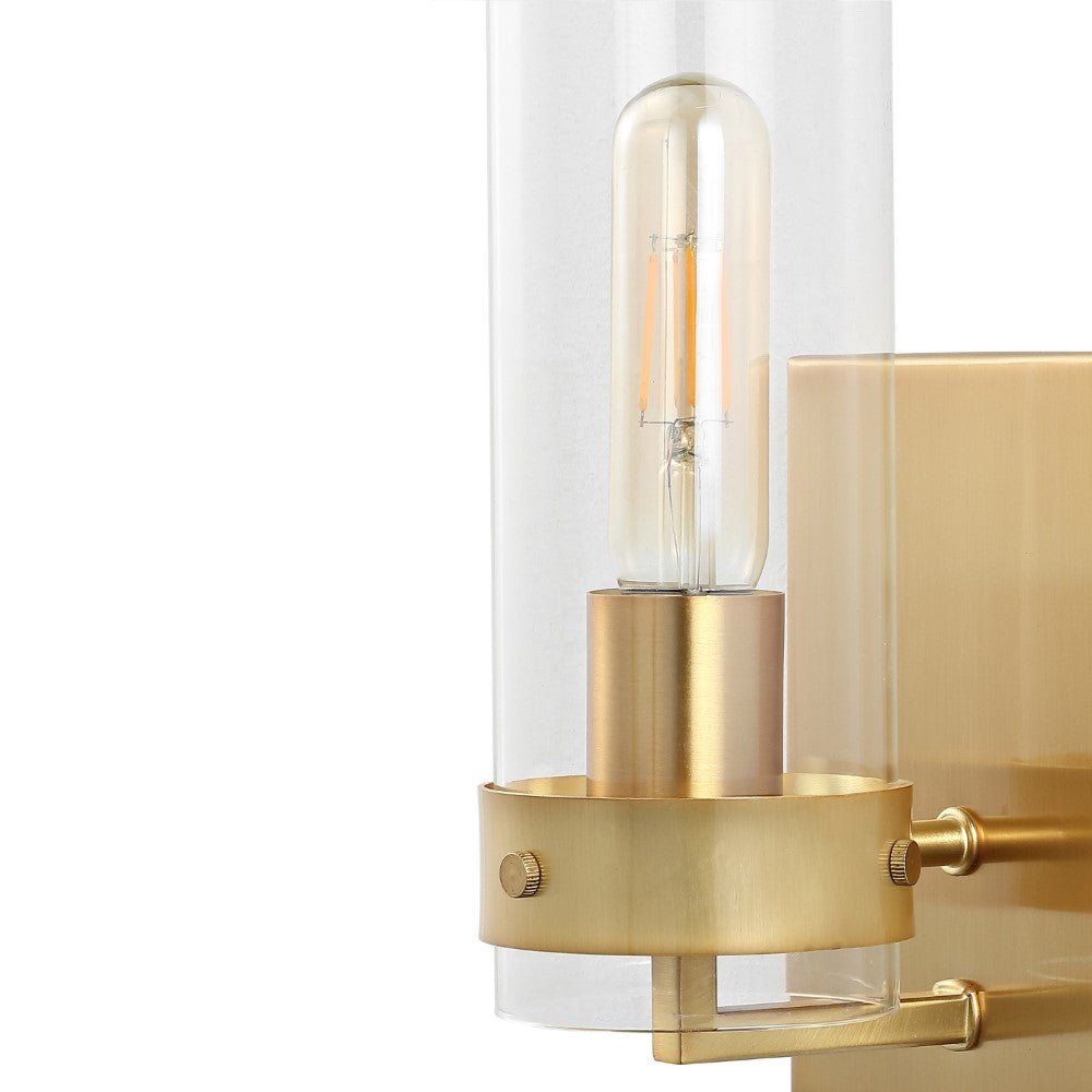 Glass Wall 4.5" Coastal Minimalist Iron/Glass LED Sconce Set 2