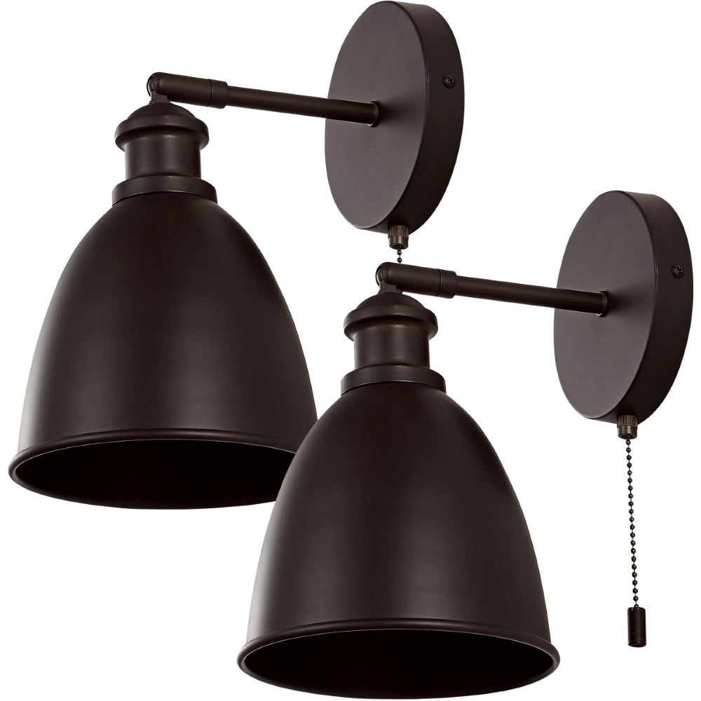 Bowen 6.5" Farmhouse Bohemian Iron LED Sconce Set 2