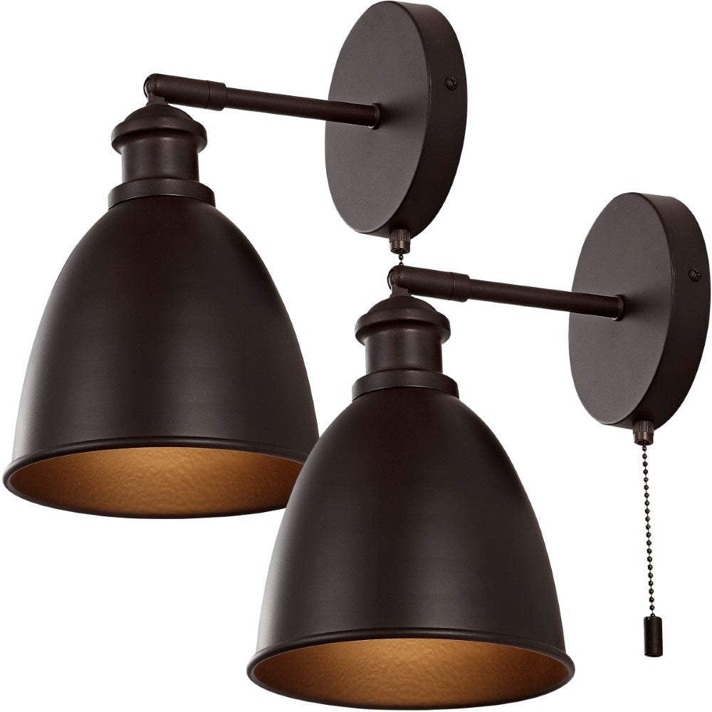 Bowen 6.5" Farmhouse Bohemian Iron LED Sconce Set 2