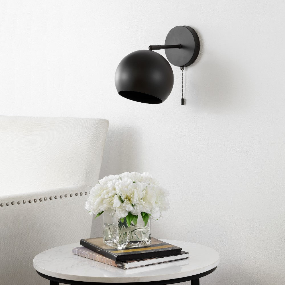 Modern Midcentury 7" Modern Midcentury Iron LED Sconce with Pull-Chain Switch Set 2