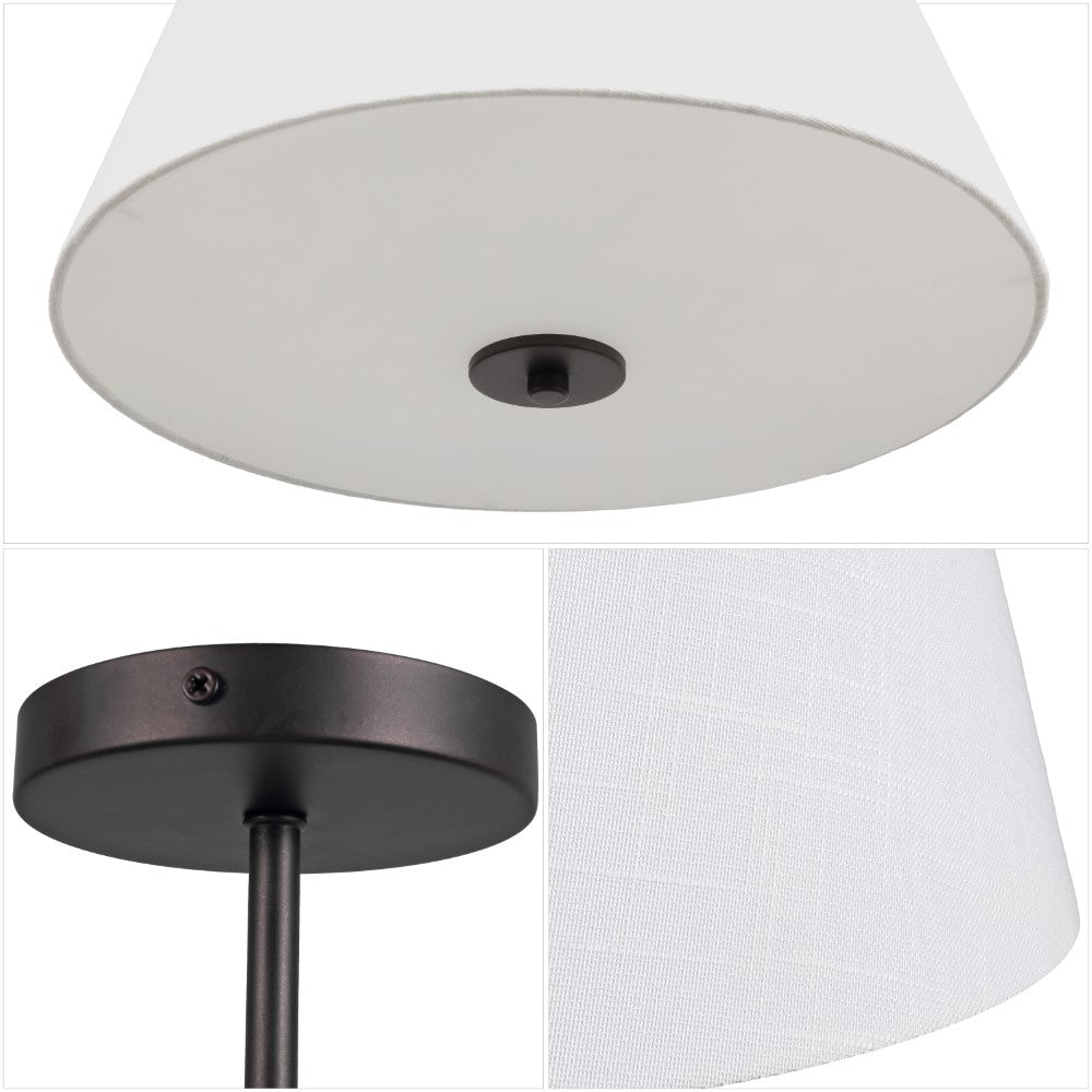 Thompson 52" Bohemian Industrial Iron/Plastic Mobile-App/Remote-Controlled 6-Speed Palm Blade Ceiling Fan