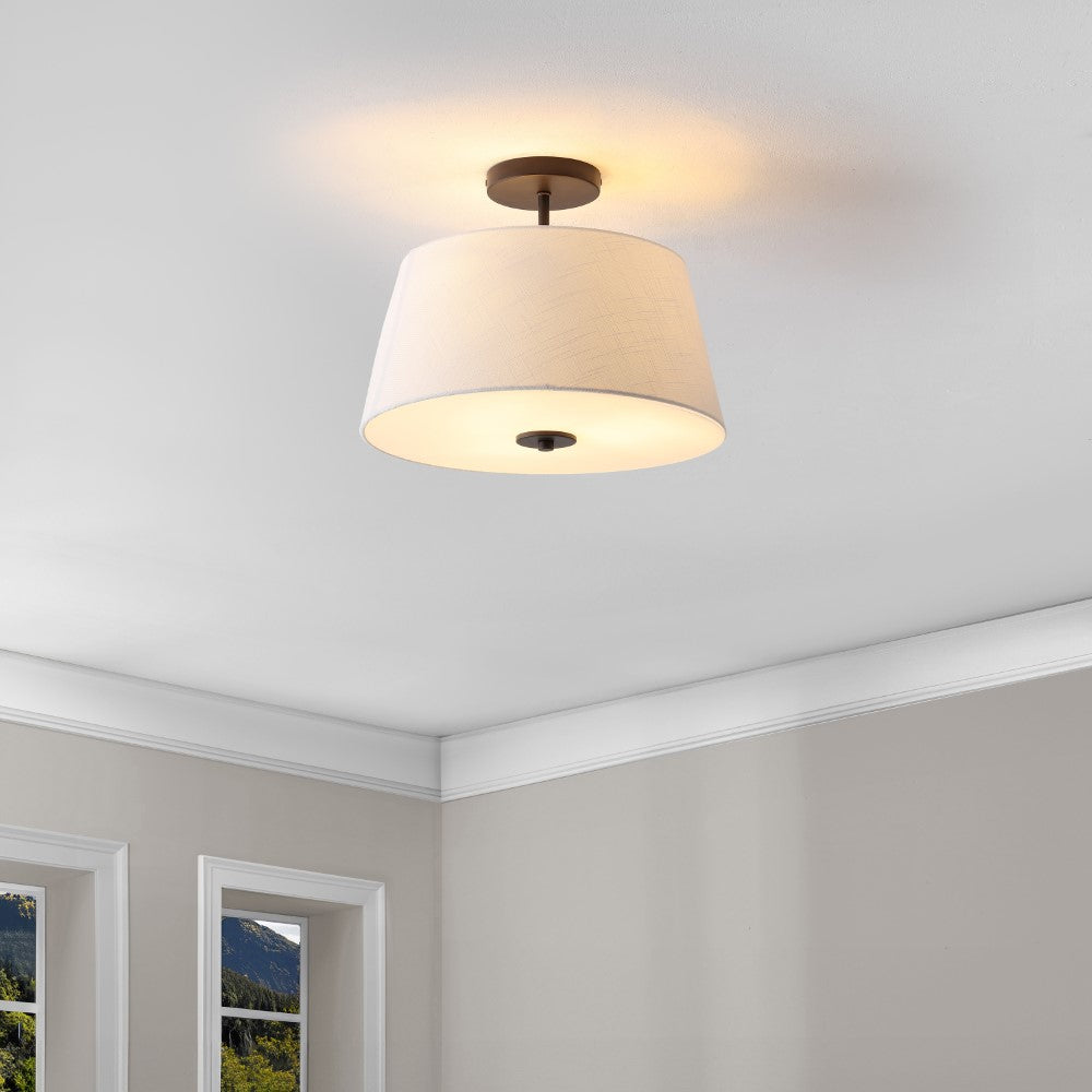 Thompson 52" Bohemian Industrial Iron/Plastic Mobile-App/Remote-Controlled 6-Speed Palm Blade Ceiling Fan