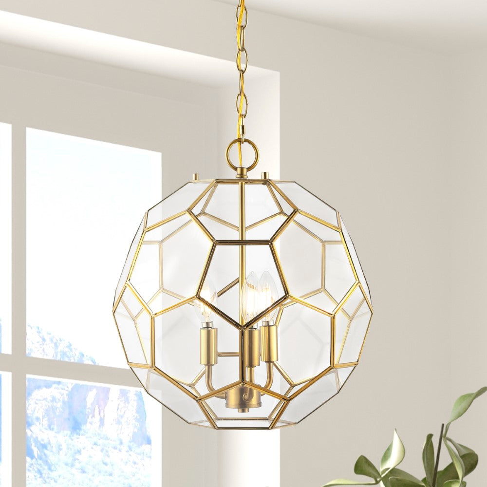 Euclid 13.5" Modern Bohemian Iron/Glass LED Pendant
