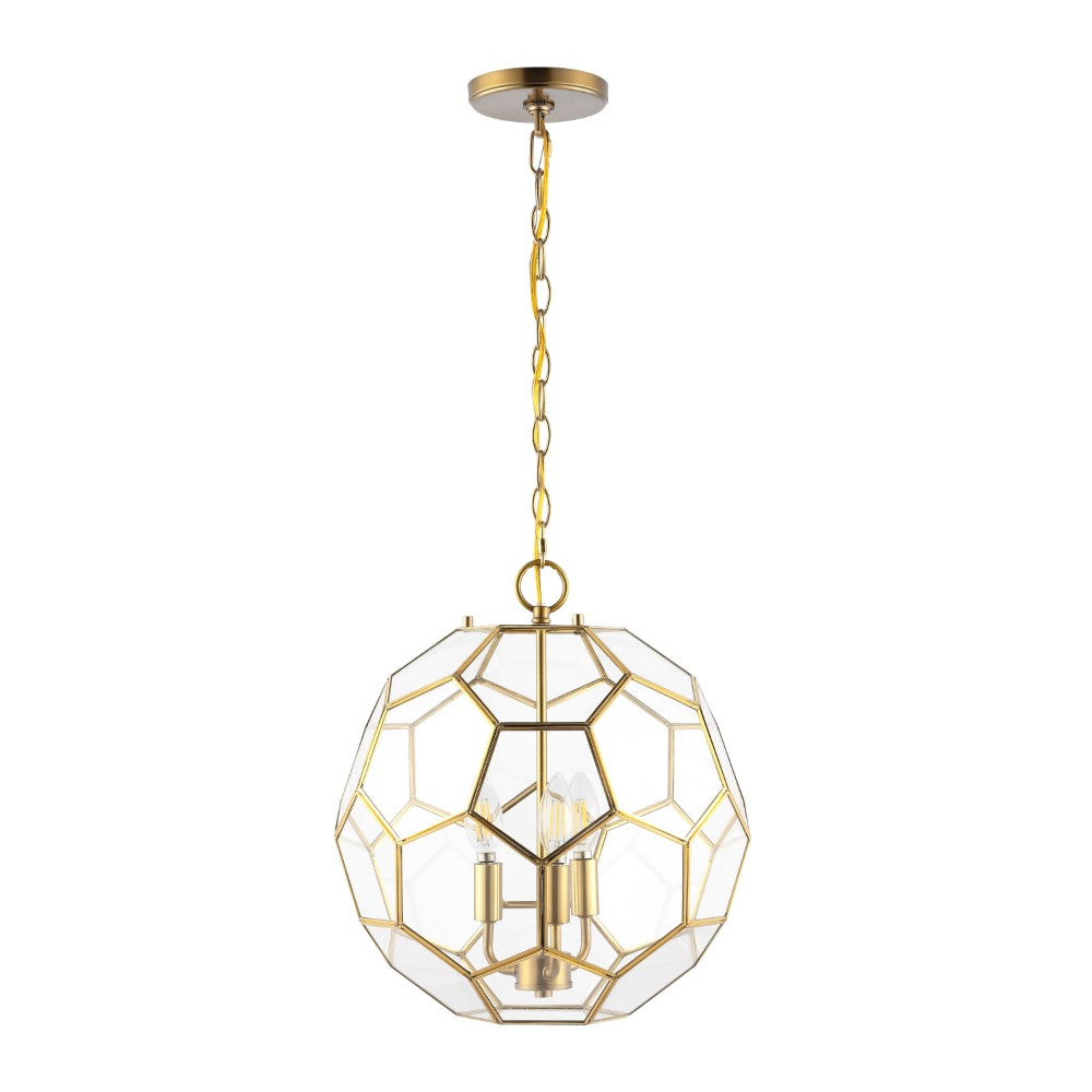 Euclid 13.5" Modern Bohemian Iron/Glass LED Pendant