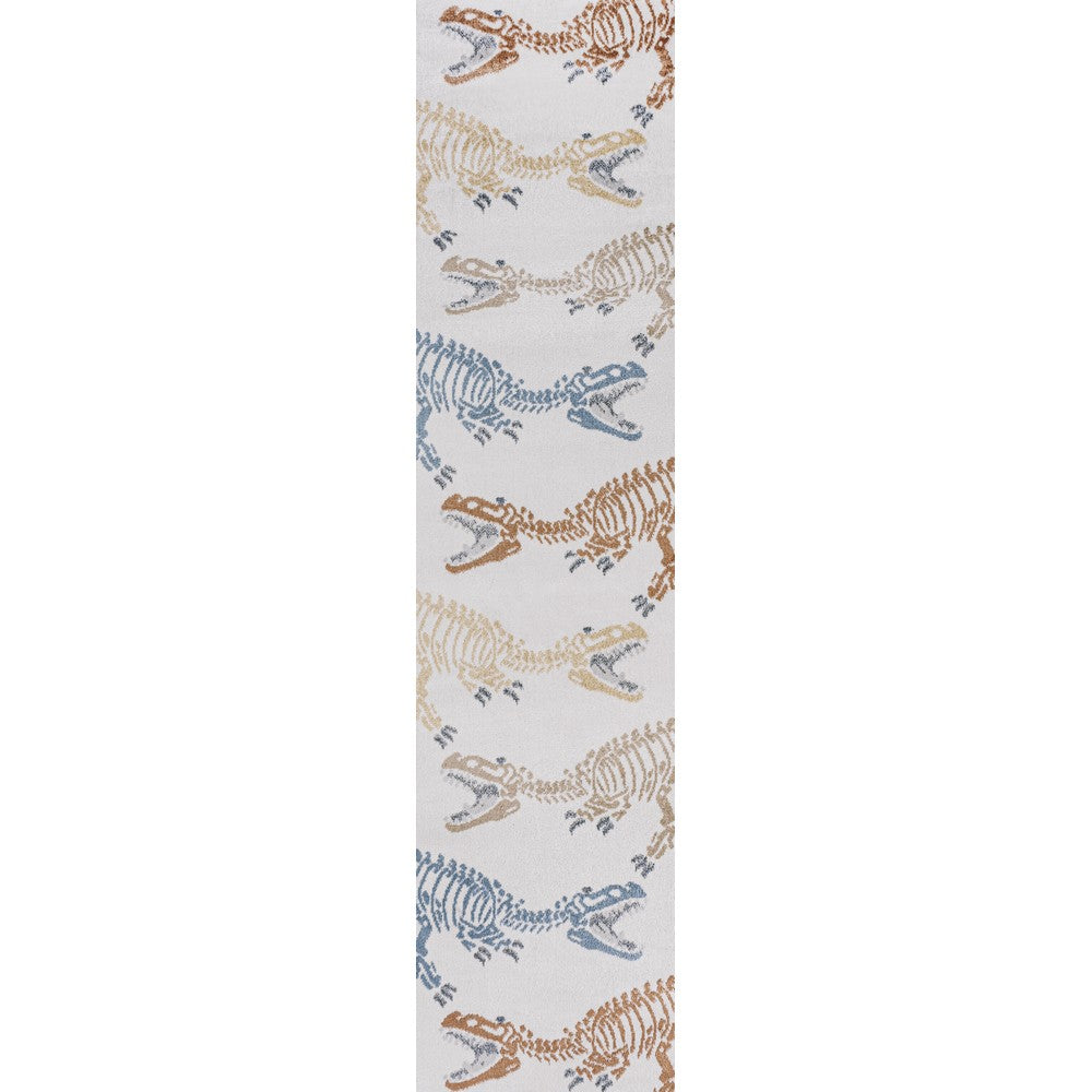 Striped T-rex Modern Kids Machine-washable Area Rug
