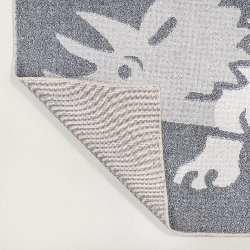 Mossmere Triceratops Modern Kids Machine-washable Area Rug