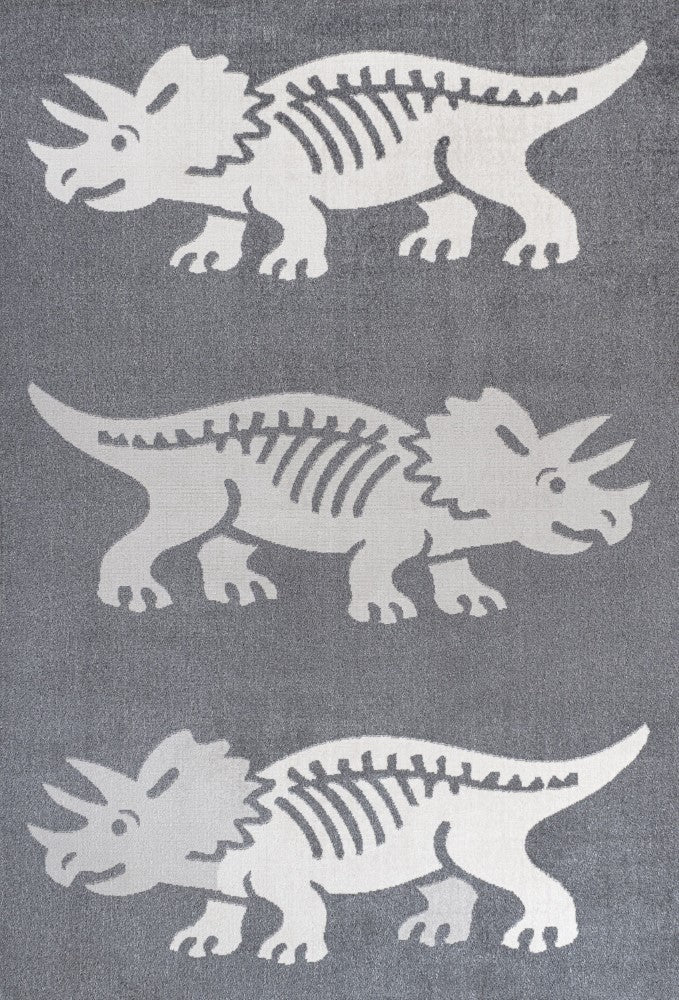 Mossmere Triceratops Modern Kids Machine-washable Area Rug