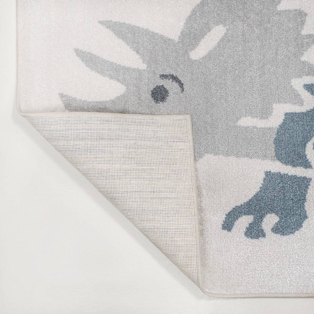 Mossmere Triceratops Modern Kids Machine-washable Area Rug