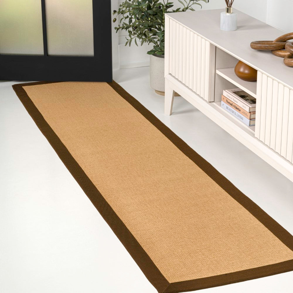 Fyus Farmhouse Cottage Border Jute Area Rug