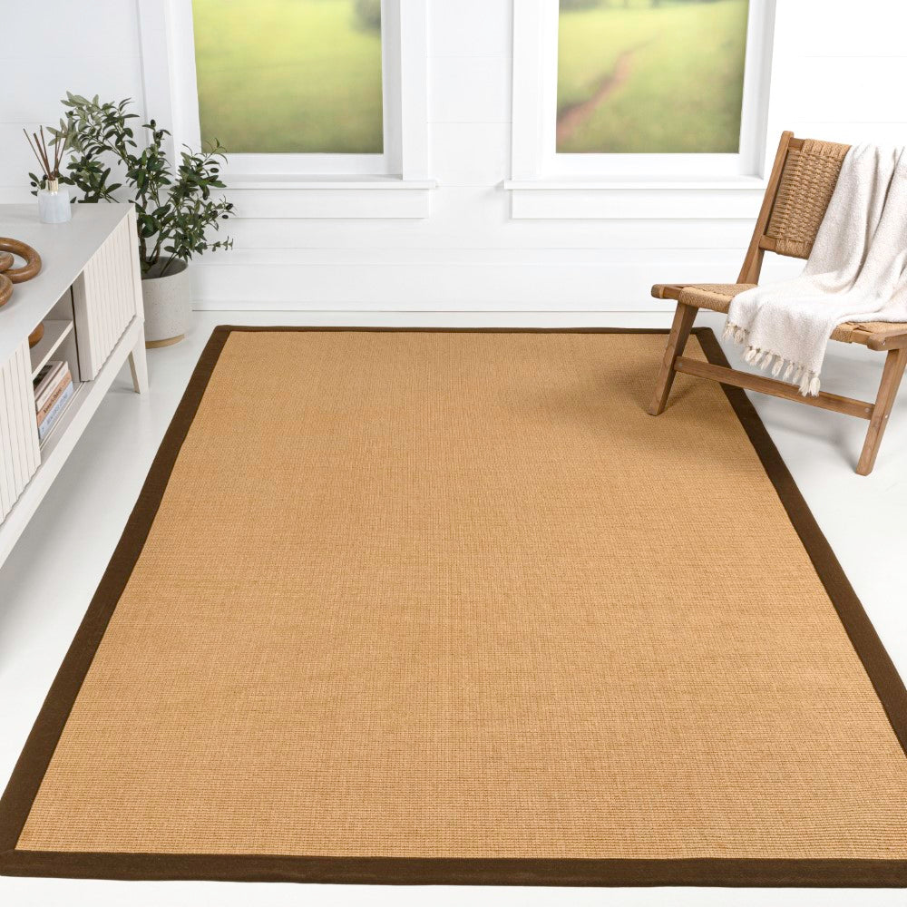Fyus Farmhouse Cottage Border Jute Area Rug
