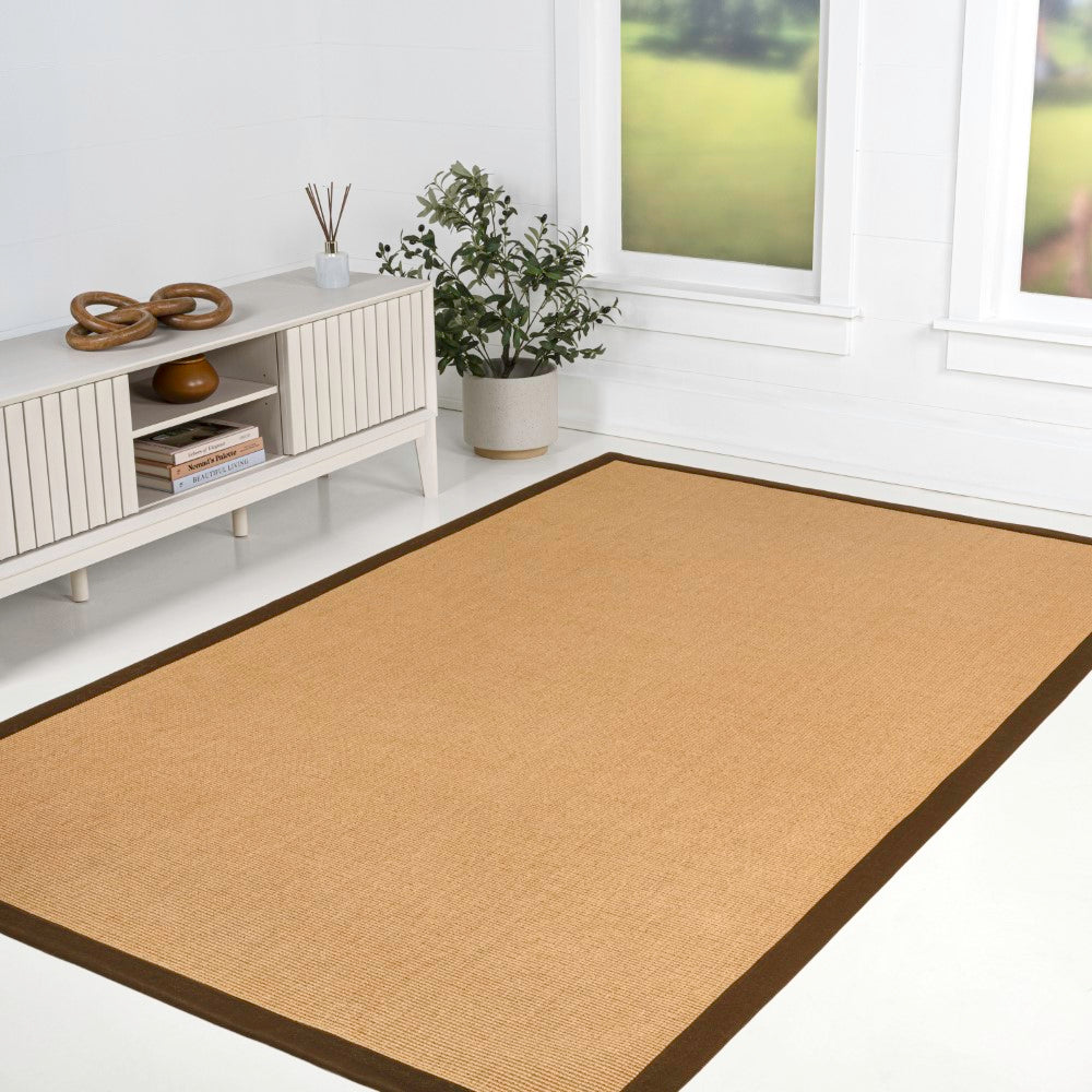 Fyus Farmhouse Cottage Border Jute Area Rug
