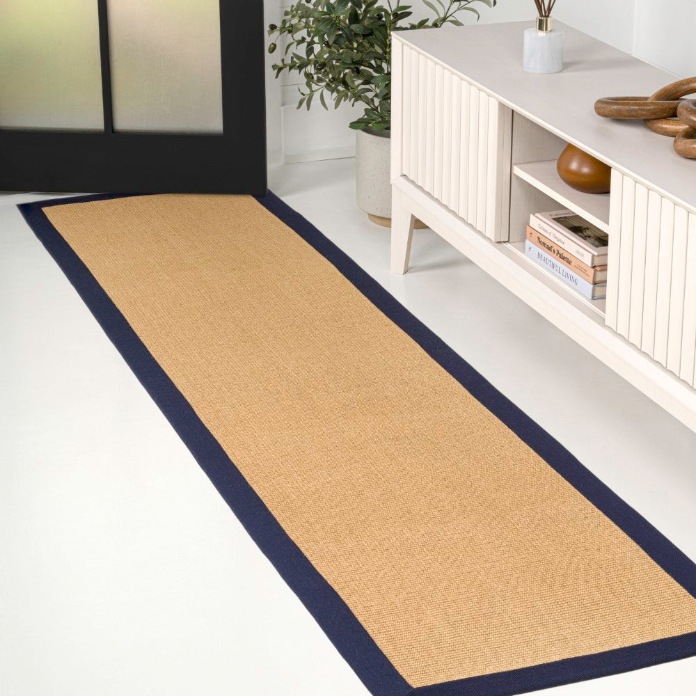 Fyus Farmhouse Cottage Border Jute Area Rug