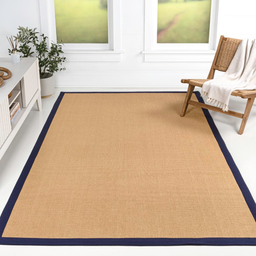 Fyus Farmhouse Cottage Border Jute Area Rug