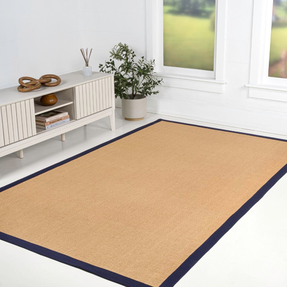 Fyus Farmhouse Cottage Border Jute Area Rug