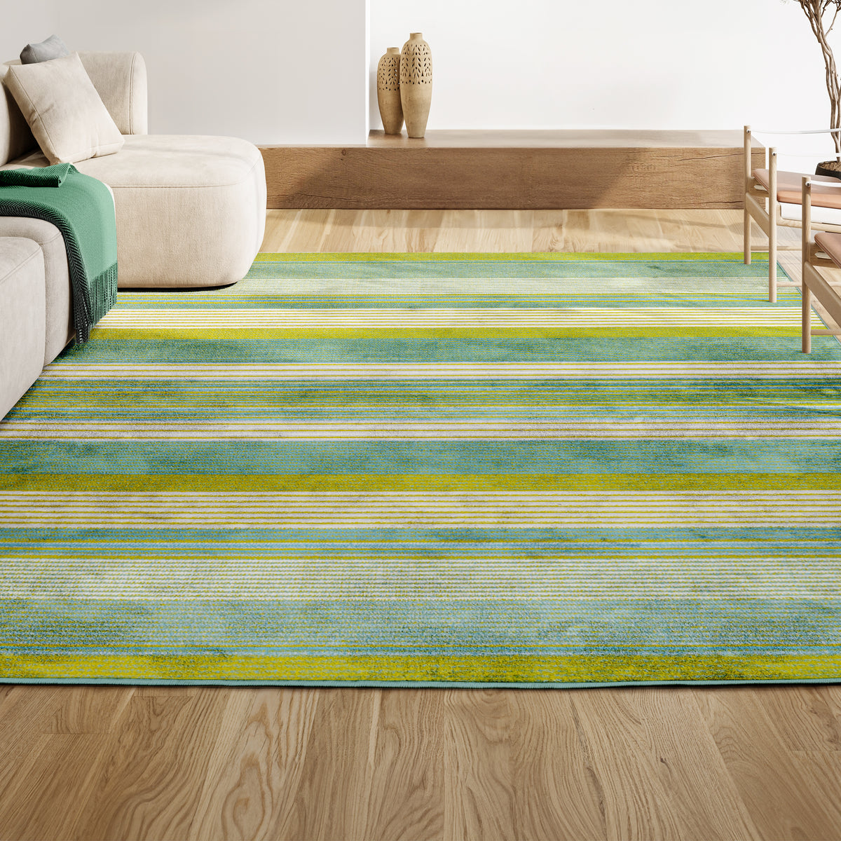 Plymouth Gradient Ticking Striped Area Rug
