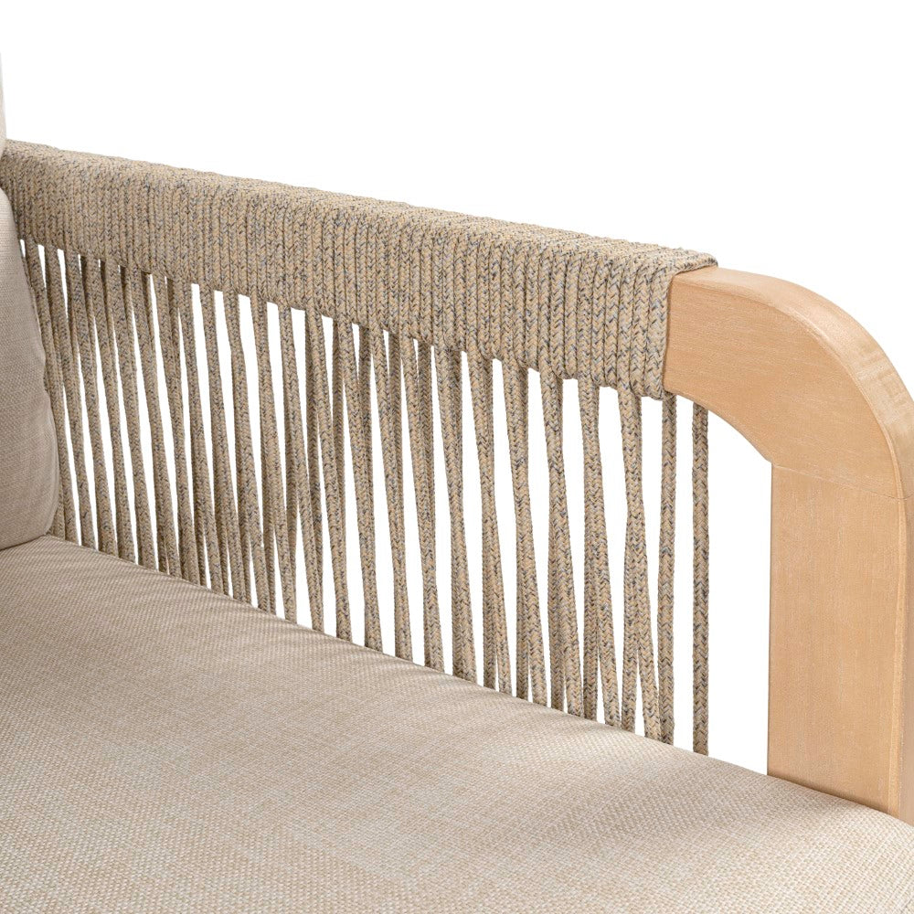 Emberfern 3-Piece Modern Bohemian Roped Corner Acacia Wood Conversation Outdoor Patio Set with Cushions