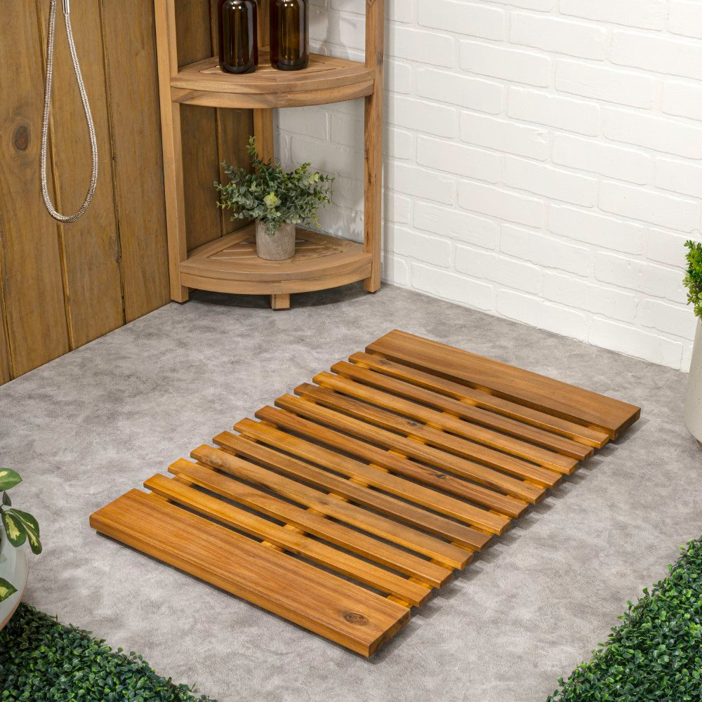 Misty Modern Classic Acacia Wood Slat Rug Mat