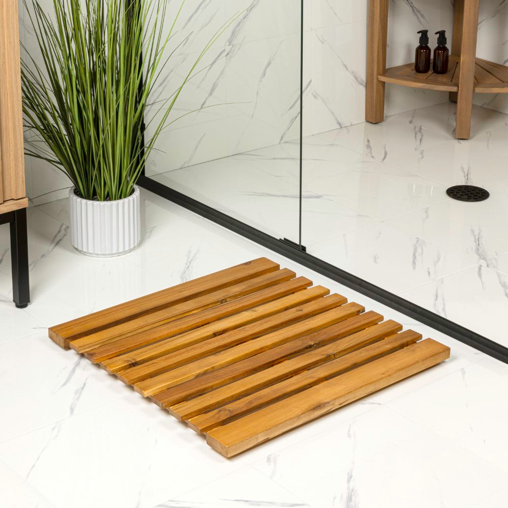 Misty Modern Classic Acacia Wood Slat Rug Mat