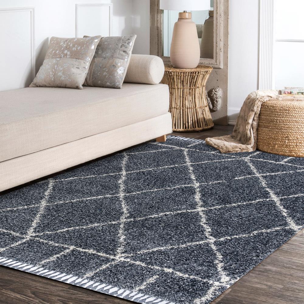 Denver Mercer Shag Plush Tassel Area Rug
