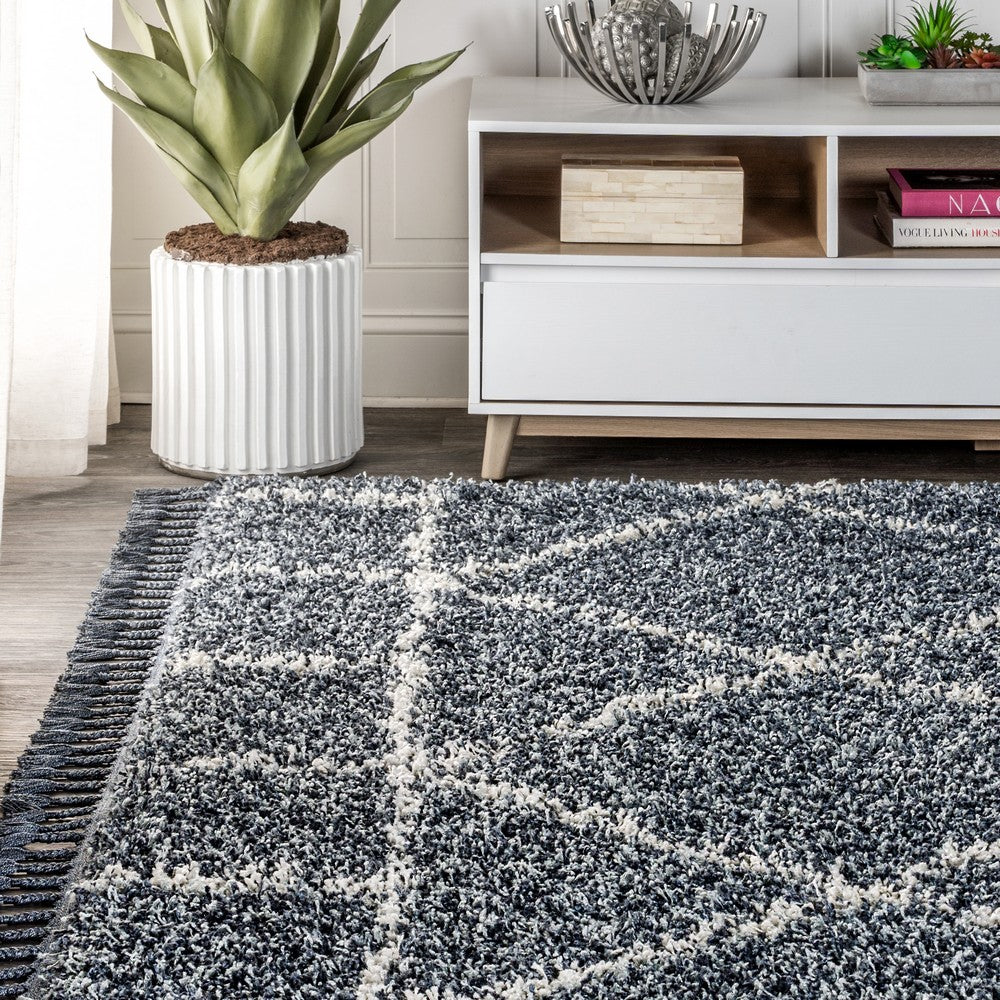 Denver Mercer Shag Plush Tassel Area Rug