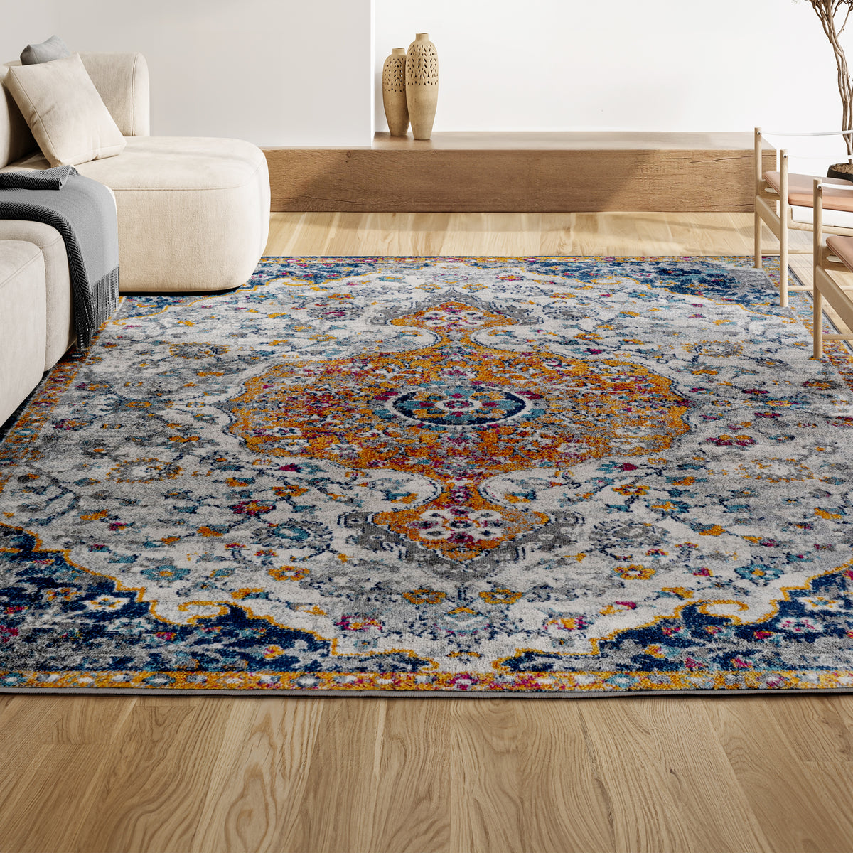 Cazombo Lorena Ornate Boho Medallion Area Rug